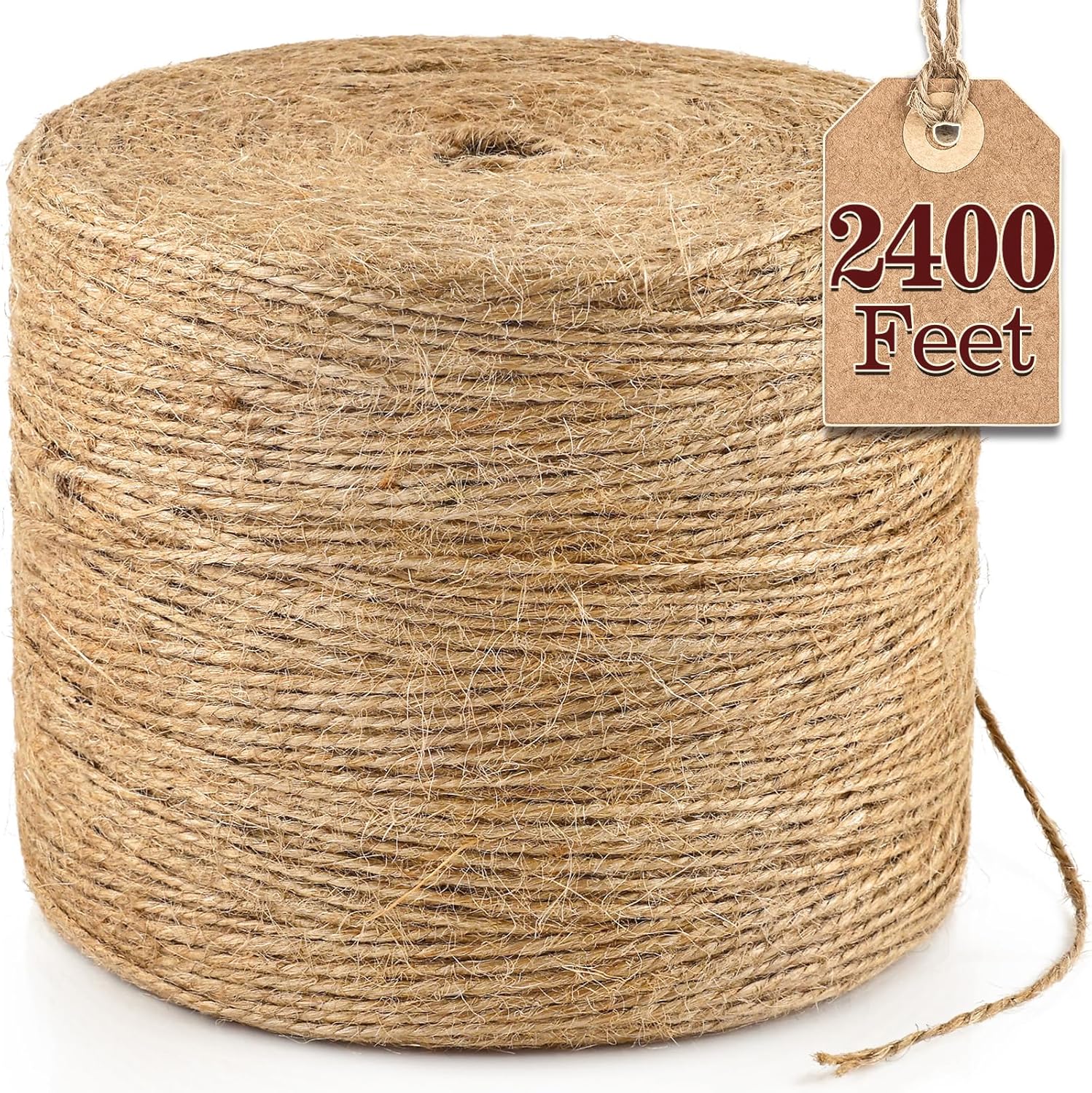 Twine Jute Natural - Natural Jute Twine 2400ft for Gardening,