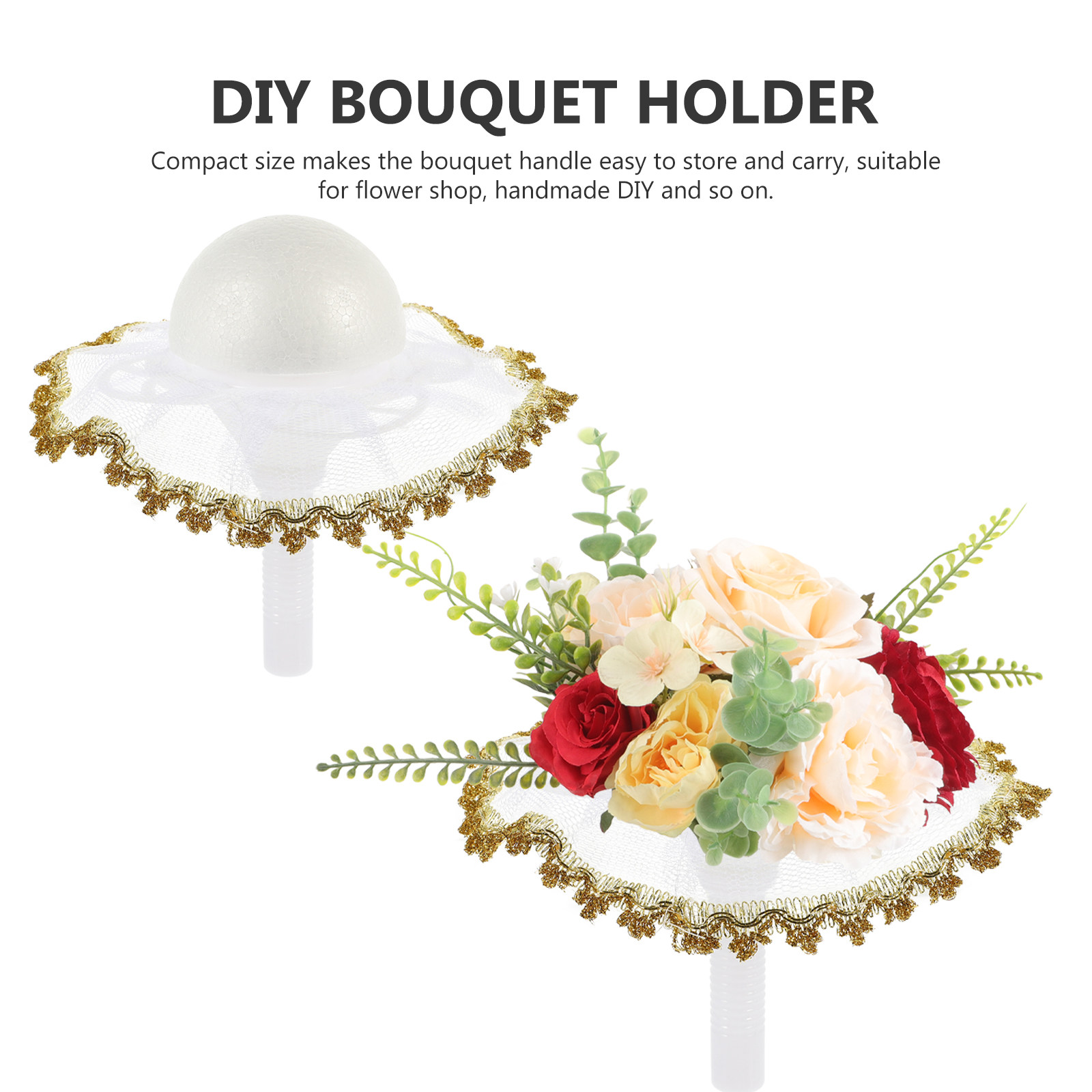 1Set Bridal Bouquet Holder Sem - Bouquet Holder Foam ulasan dan harga