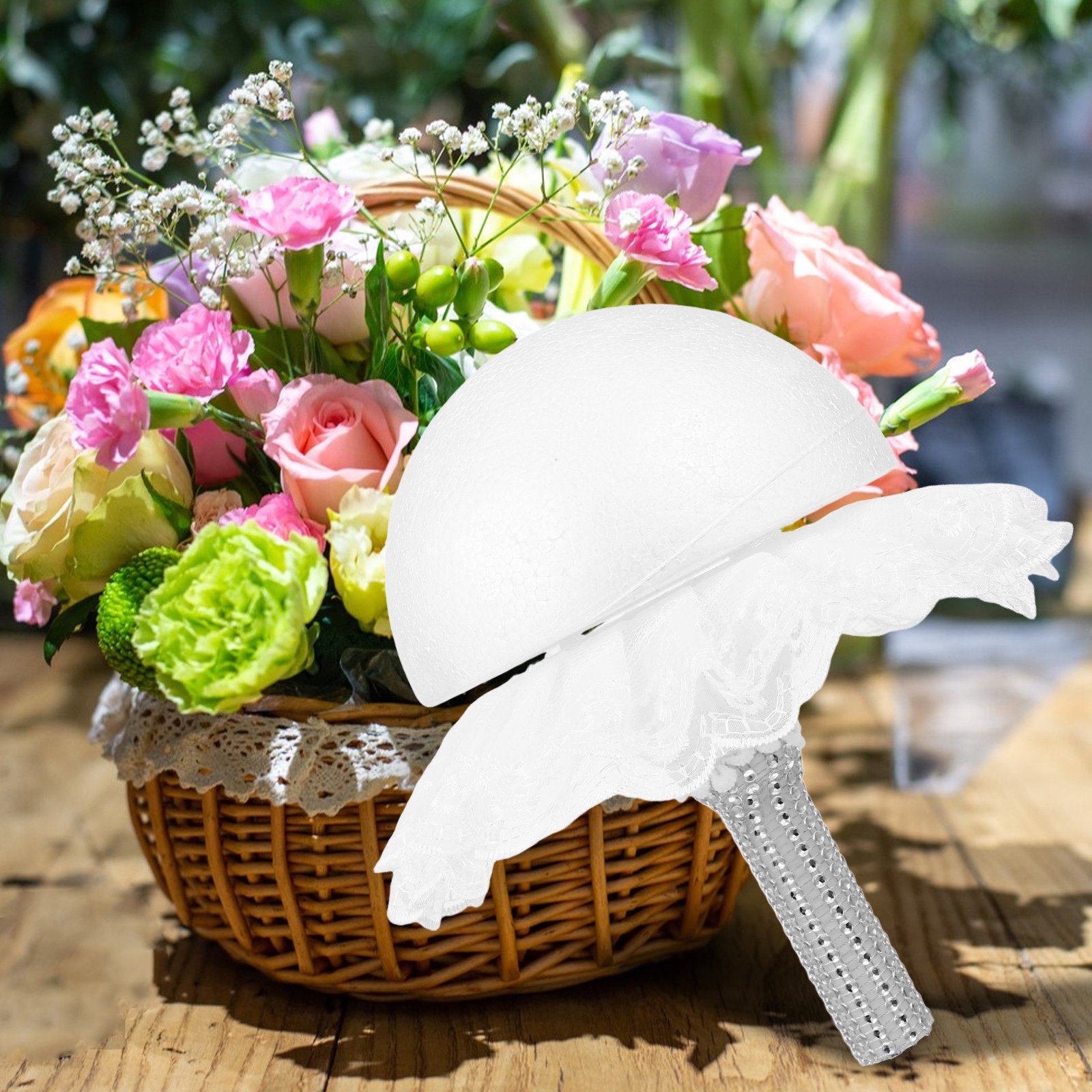DIY Bridal Bouquet Handle with - Bouquet Holder Foam ulasan dan harga