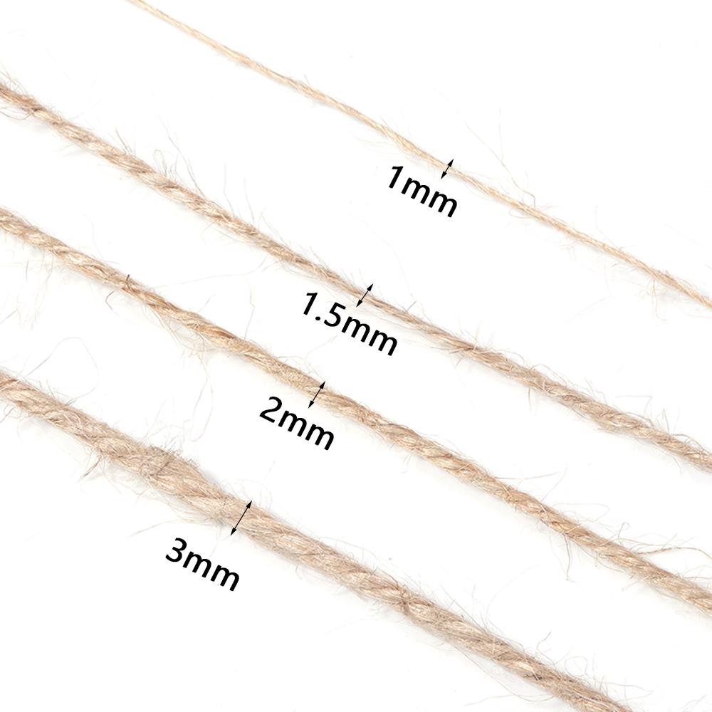 100M 1-3mm Natural Jute Rope S - Twine Jute Natural ulasan dan harga