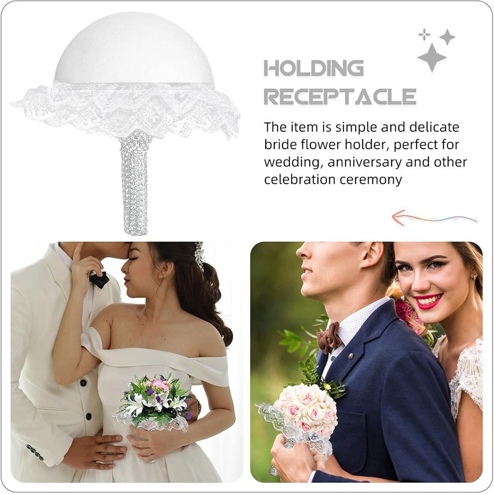 Sweet White Lace Foam Bouquet  - Bouquet Holder Foam ulasan dan harga