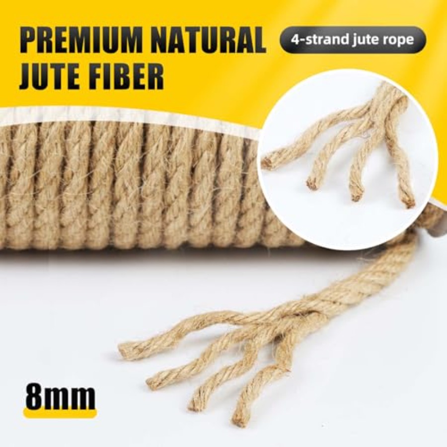 Natural Jute Twine 8MM x 50FT  - Twine Jute Natural ulasan dan harga