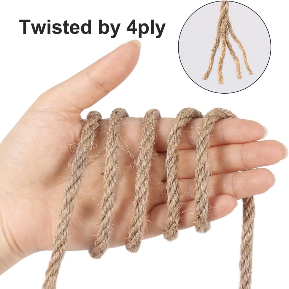 6mm Jute Rope 50ft, Natural Tw - Twine Jute Natural ulasan dan harga