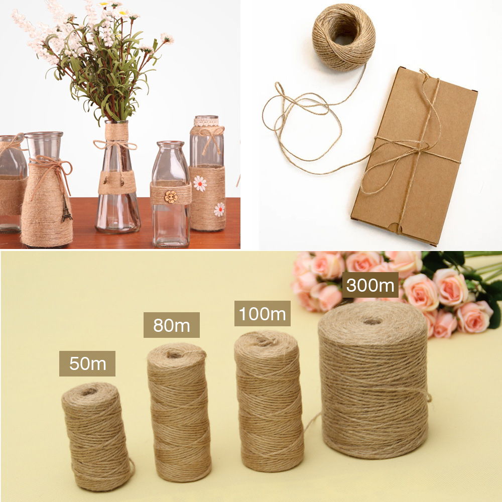 50/80/100Meters Natural Vintag - Twine Jute Natural ulasan dan harga