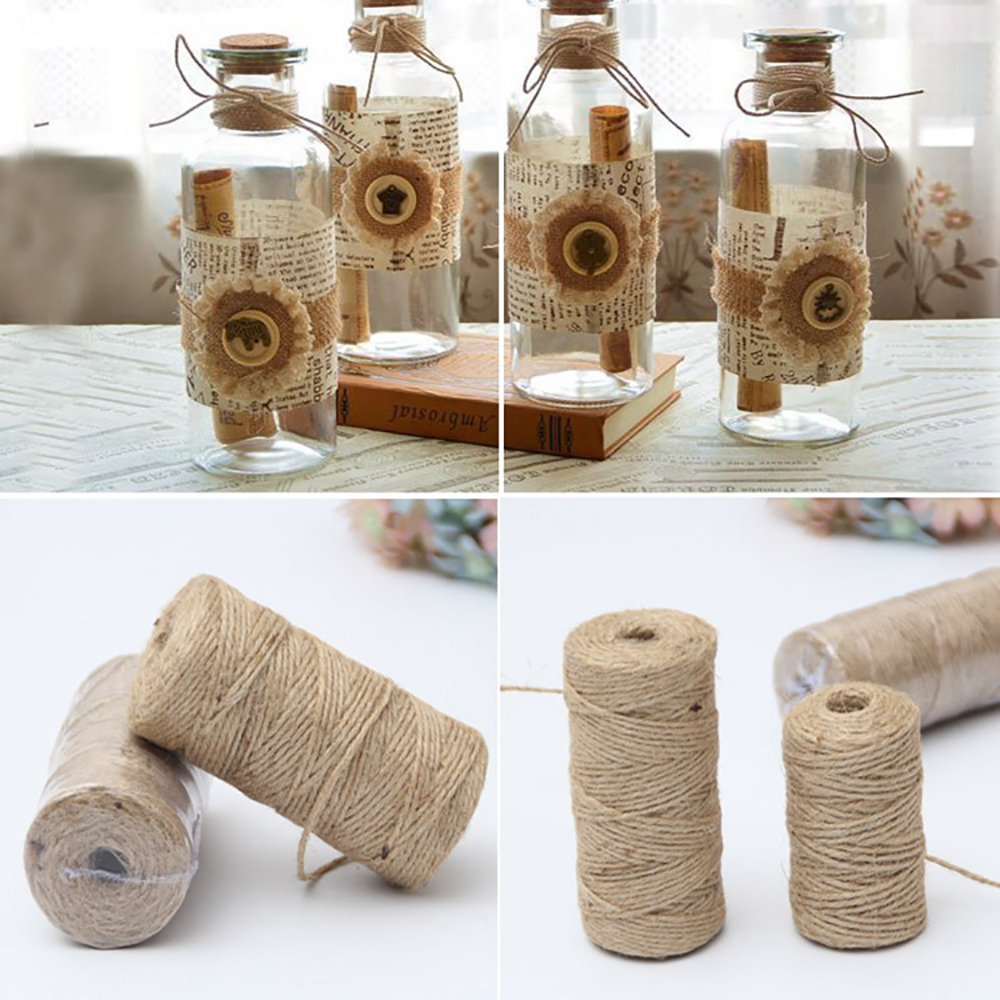 50/80/100Meters Natural Vintag - Twine Jute Natural ulasan dan harga