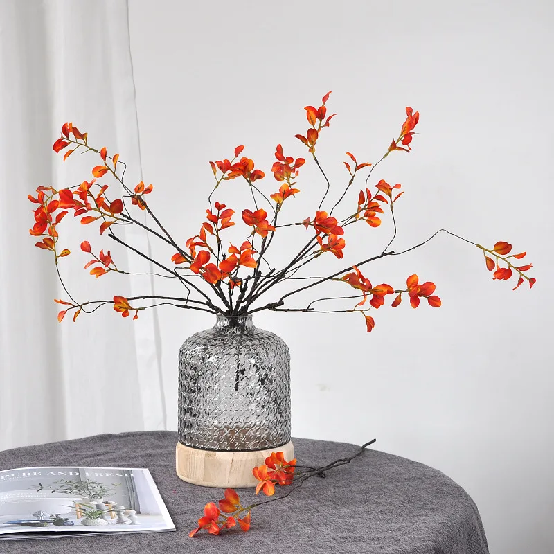 57cm Red Leaf Artificial Flowe - Florist Supply Vases ulasan dan harga