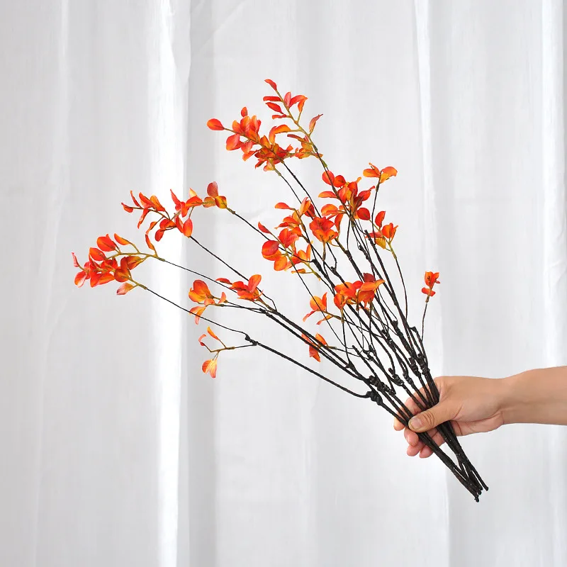 57cm Red Leaf Artificial Flowe - Florist Supply Vases ulasan dan harga