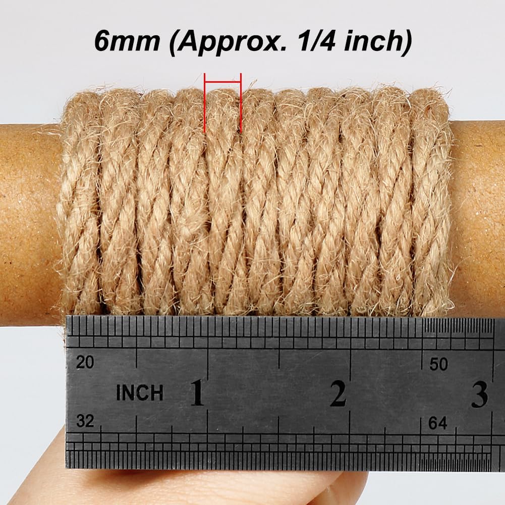 6mm Jute Rope 33ft Natural Twi - Twine Jute Natural ulasan dan harga