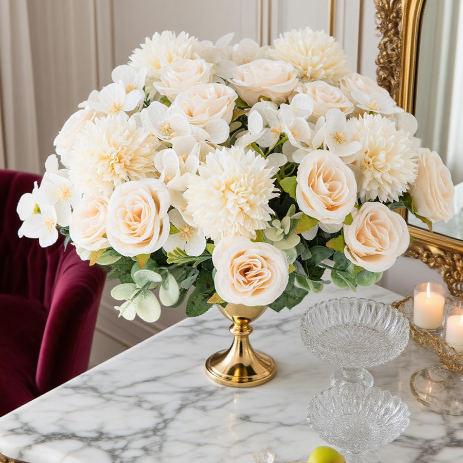 1/4pcs Artificial Flower Rose  - Florist Supply Vases ulasan dan harga