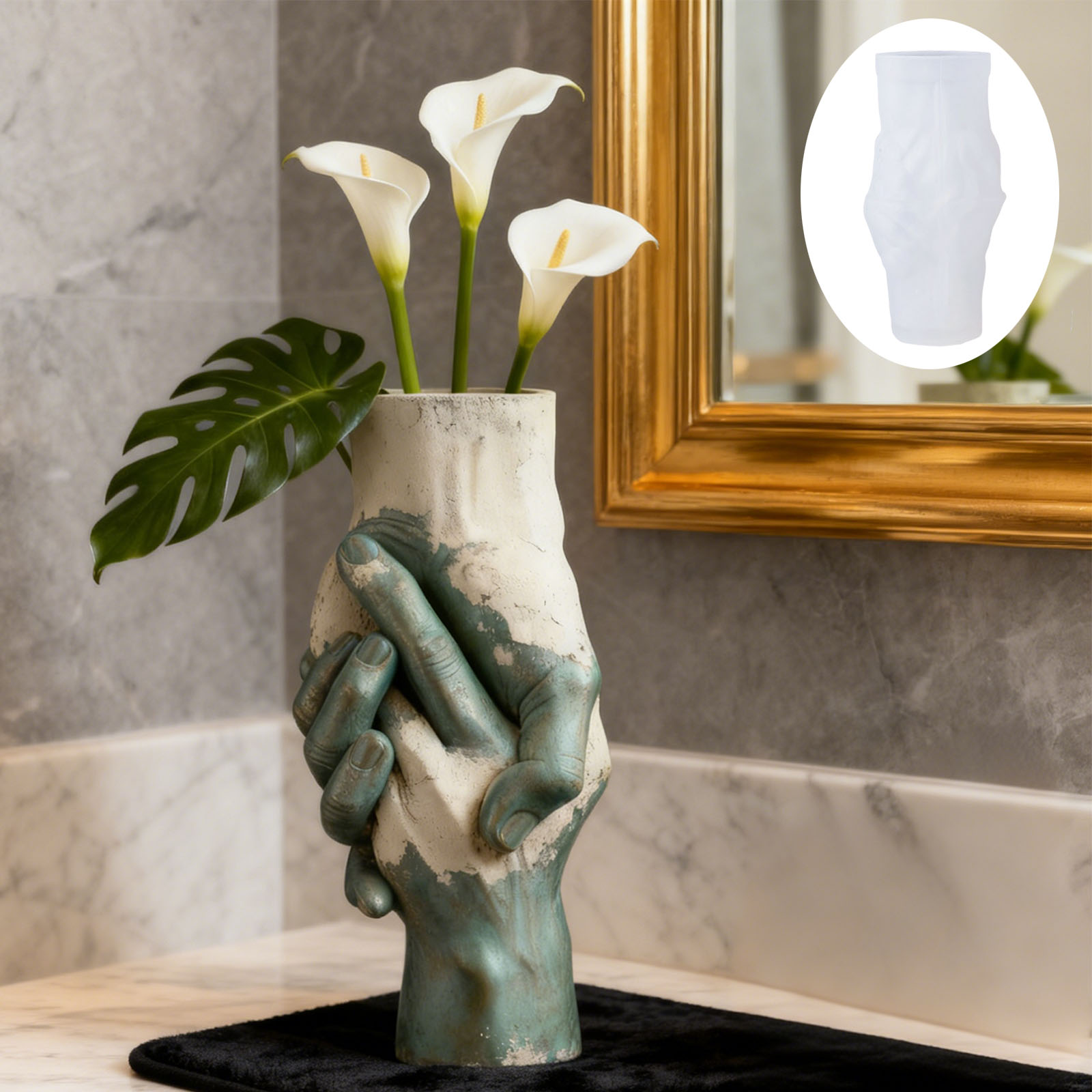 Artistic Hand-in-Hand Vase Sil - Florist Supply Vases ulasan dan harga